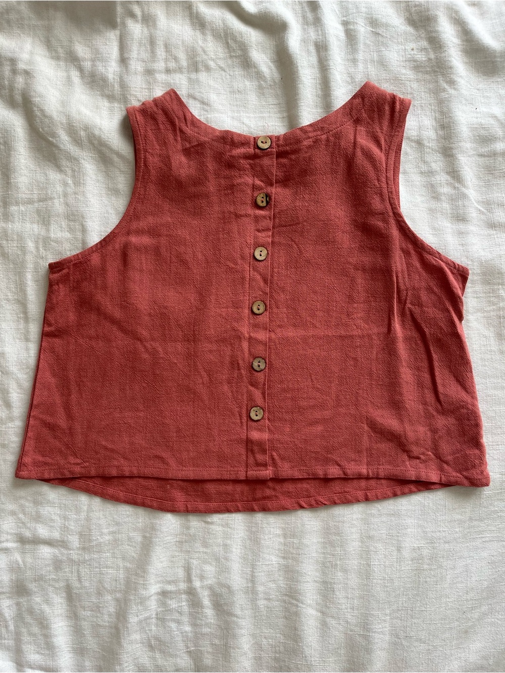 Terracotta Linen Button-Back Tank and Wide Leg Pant Set - Picture 7 of 16